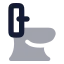 Toilet icon with bulk rounded style