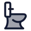 Toilet icon with duotone rounded style