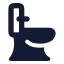 Toilet icon with solid rounded style