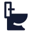 Toilet icon with solid sharp style