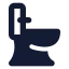 Toilet icon with solid standard style