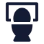 Toilet icon with solid sharp style