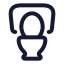 Toilet icon with stroke rounded style