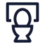 Toilet icon with stroke sharp style