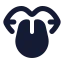 Tongue icon with solid rounded style