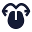 Tongue icon with solid sharp style
