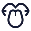 Tongue icon with stroke sharp style