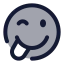 Tonguewinkleft icon with duotone standard style