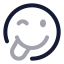 Tonguewinkleft icon with twotone rounded style