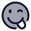 Tonguewinkright icon with duotone rounded style