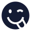 Tonguewinkright icon with solid sharp style