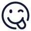 Tonguewinkright icon with stroke standard style