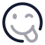 Tonguewinkright icon with twotone rounded style