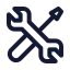 Tools icon with stroke standard style