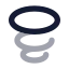 Tornado icon with bulk rounded style