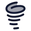 Tornado icon with duotone rounded style