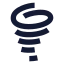 Tornado icon with solid sharp style