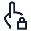 Touchlocked icon with stroke sharp style