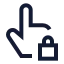 Touchlocked icon with stroke sharp style