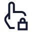 Touchlocked icon with stroke sharp style