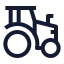 Tractor icon with stroke sharp style