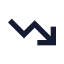 Tradedown icon with solid sharp style