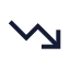Tradedown icon with stroke sharp style