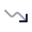 Tradedown icon with twotone rounded style