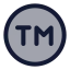 Trademark icon with duotone standard style