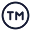 Trademark icon with stroke standard style