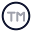 Trademark icon with twotone rounded style