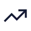 Tradeup icon with stroke sharp style