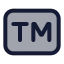 Trademark icon with duotone standard style