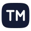 Trademark icon with solid rounded style