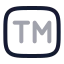 Trademark icon with twotone rounded style