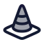 Trafficcone icon with duotone rounded style