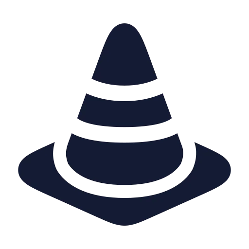 Traffic Cone Icon in Solid Rounded style