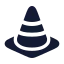 Trafficcone icon with solid rounded style