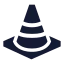Trafficcone icon with solid sharp style