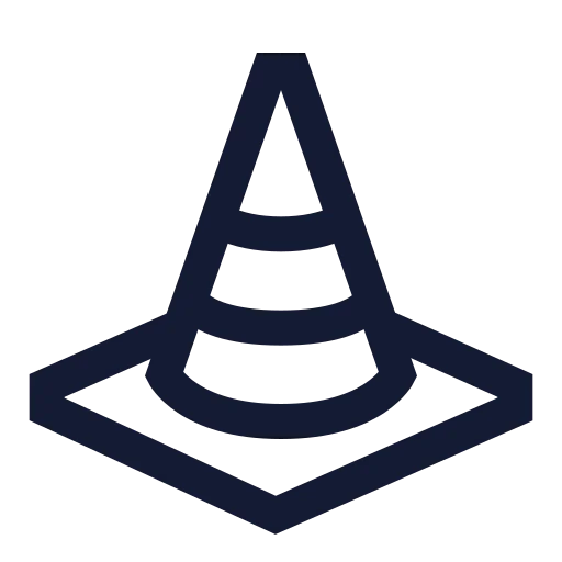 Traffic Cone Icon in Stroke Sharp style