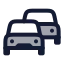 Trafficjam icon with duotone rounded style