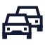 Trafficjam icon with stroke sharp style