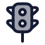Trafficlight icon with duotone rounded style