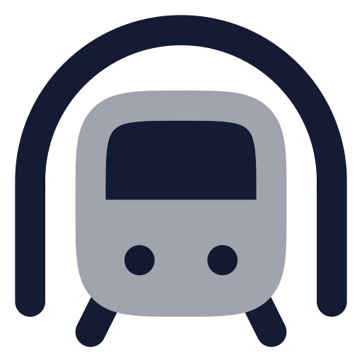 Train Front Tunnel Icon in Bulk Rounded style