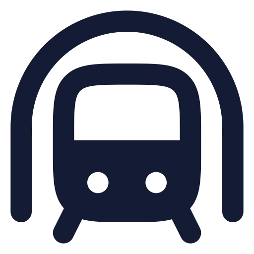 Train Front Tunnel Icon in Solid Rounded style