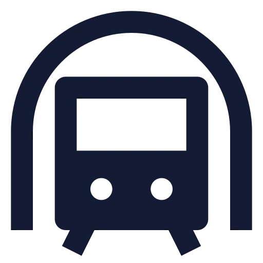 Train Front Tunnel Icon in Solid Sharp style