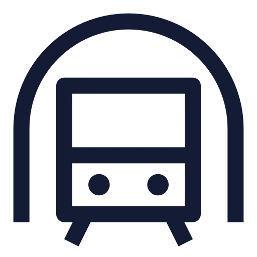 Train Front Tunnel Icon in Stroke Sharp style
