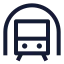 Trainfronttunnel icon with stroke sharp style