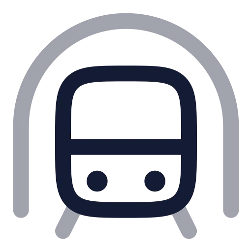 Train Front Tunnel Icon in Twotone Rounded style