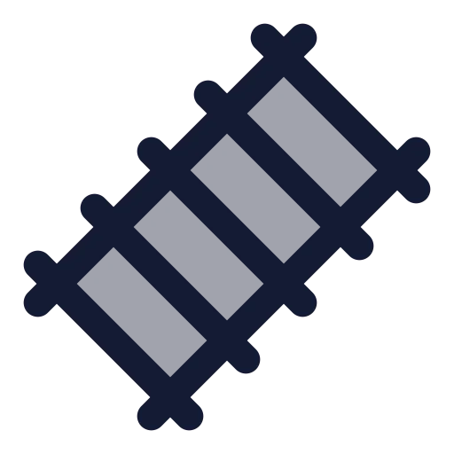 Train Track Icon in Duotone Rounded style
